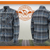 Milwaukee Leather MNG11626 Men's Flannel Plaid Black and White with Blue Long Sleeve Cotton Button Down Shirt