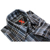 Milwaukee Leather MNG11626 Men's Flannel Plaid Black and White with Blue Long Sleeve Cotton Button Down Shirt