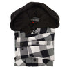 Milwaukee Leather MNG11629 Men's Long Sleeve Flannel Black and White Cotton Button Down Shirt w/ Hoodie