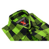 Milwaukee Leather MNG11632 Men's Flannel Plaid Black and Neon Green Long Sleeve Cotton Button Down Shirt