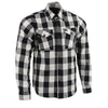 Milwaukee Leather MNG11633 Men's Flannel Plaid Shirt Black and White Long Sleeve Cotton Button Down Shirt