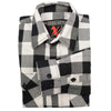 Milwaukee Leather MNG11633 Men's Flannel Plaid Shirt Black and White Long Sleeve Cotton Button Down Shirt