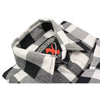 Milwaukee Leather MNG11633 Men's Flannel Plaid Shirt Black and White Long Sleeve Cotton Button Down Shirt