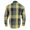 Milwaukee Leather MNG11639 Men's Flannel Plaid Beige with Black and Blue Long Sleeve Cotton Button Down Shirt