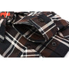 Milwaukee Leather MNG11643 Men's Flannel Plaid Brown Black and White Long Sleeve Cotton Button Down Shirt
