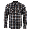 Milwaukee Leather MNG11643 Men's Flannel Plaid Brown Black and White Long Sleeve Cotton Button Down Shirt