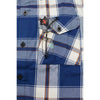 Milwaukee Leather MNG11645 Men's Flannel Plaid Shirt Blue White and Maroon Long Sleeve Cotton Button Down Shirt