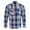 Milwaukee Leather Men's Flannel Plaid Shirt Blue White and Maroon Long Sleeve Cotton Button Down Shirt MNG11645