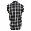 Milwaukee Leather MNG11694 Men’s Classic Black and White Button-Down Flannel Cut Off Frayed Sleeveless Casual Shirt