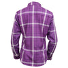 Milwaukee Leather MNG21605 Women's Casual Purple and White Long Sleeve Cotton Casual Flannel Shirt
