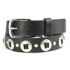 Milwaukee Leather MP7120 Men's Chrome Conchos - Black Leather Belt with Interchangeable Buckle - 1.5 inches Wide
