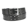Milwaukee Leather MP7121 Men's Double Prong - Black Genuine Leather Belt w/ Interchangeable Buckle - 1.5 inches Wide