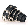Milwaukee Leather MP7131 Men's Chrome Studded & Star Emblem Black Leather Belt w/ Interchangeable Buckle -1.5 in Wide