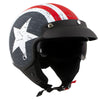 Milwaukee Helmets MPH9701DOT Maverick 3/4 Open Face Stars and Stripes Motorcycle Biker DOT Helmet