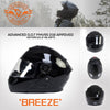 Milwaukee Helmets MPH9815DOT Breeze Gloss Black Advanced Motorcycle Modular Helmet Biker w/ Drop Down Visor