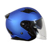 Milwaukee Helmets MPH9825DOT Shift Open Face 3/4 Blue Helmet Biker w/ Drop Down Visor