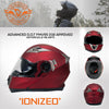 Milwaukee Helmets MPH9826DOT Ionized Flat Red Advanced Motorcycle Modular Helmet w/ Drop Down Visor