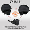 Milwaukee Helmets MPH9831DOT Rascal 3/4 Open Face Gloss Black 2 in 1 Motorcycle Biker DOT Helmet