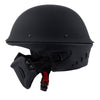 Milwaukee Helmets MPH9830DOT Rascal 3/4 Open Face Flat Black 2 in 1 Motorcycle Helmet Biker