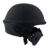 Milwaukee Helmets MPH9830DOT Rascal 3/4 Open Face Flat Black 2 in 1 Motorcycle Helmet Biker