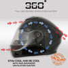 Milwaukee Helmets MPH9836DOT Sweeper Gloss Black DOT Approved Motorcycle Full Face Helmet Biker w/ Drop Down Visor