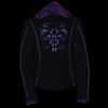 Milwaukee Leather MPL1967 Women's 3/4 Hooded Black and Purple Textile Jacket with Reflective Tribal Detail