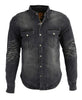 Milwaukee Leather MPM1620 Men's Black Flannel Biker Shirt w/ CE Approved Armor - Reinforced w/ Aramid Fibers