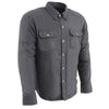 Milwaukee Leather MPM1622 Men's Black Waxy CE Armored Denim Long Sleeve Shirt Reinforced w/ Aramid Fibers
