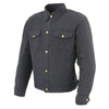 Milwaukee Leather MPM1623 Men's Black CE Armored Long Sleeve Biker Shirt Jacket Reinforced w/ Aramid Fibers