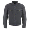 Milwaukee Leather MPM1623 Men's Black CE Armored Long Sleeve Biker Shirt Jacket Reinforced w/ Aramid Fibers