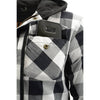 Milwaukee Leather Men’s Othello Black & White Plaid Hooded Riding Shirt w/ CE Armor & Aramid Fiber Panels - MPM1629