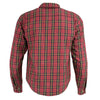 Milwaukee Leather MPM1632 Men's Plaid Flannel Biker Shirt with CE Approved Armor - Reinforced w/ Aramid Fiber