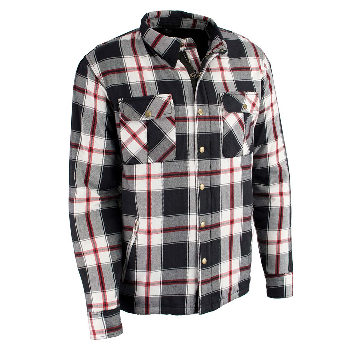 Milwaukee Leather MPM1635 Men’s Armored Riding Flannel – Full Aramid Fiber Lined, CE Shoulder/Elbow Armor