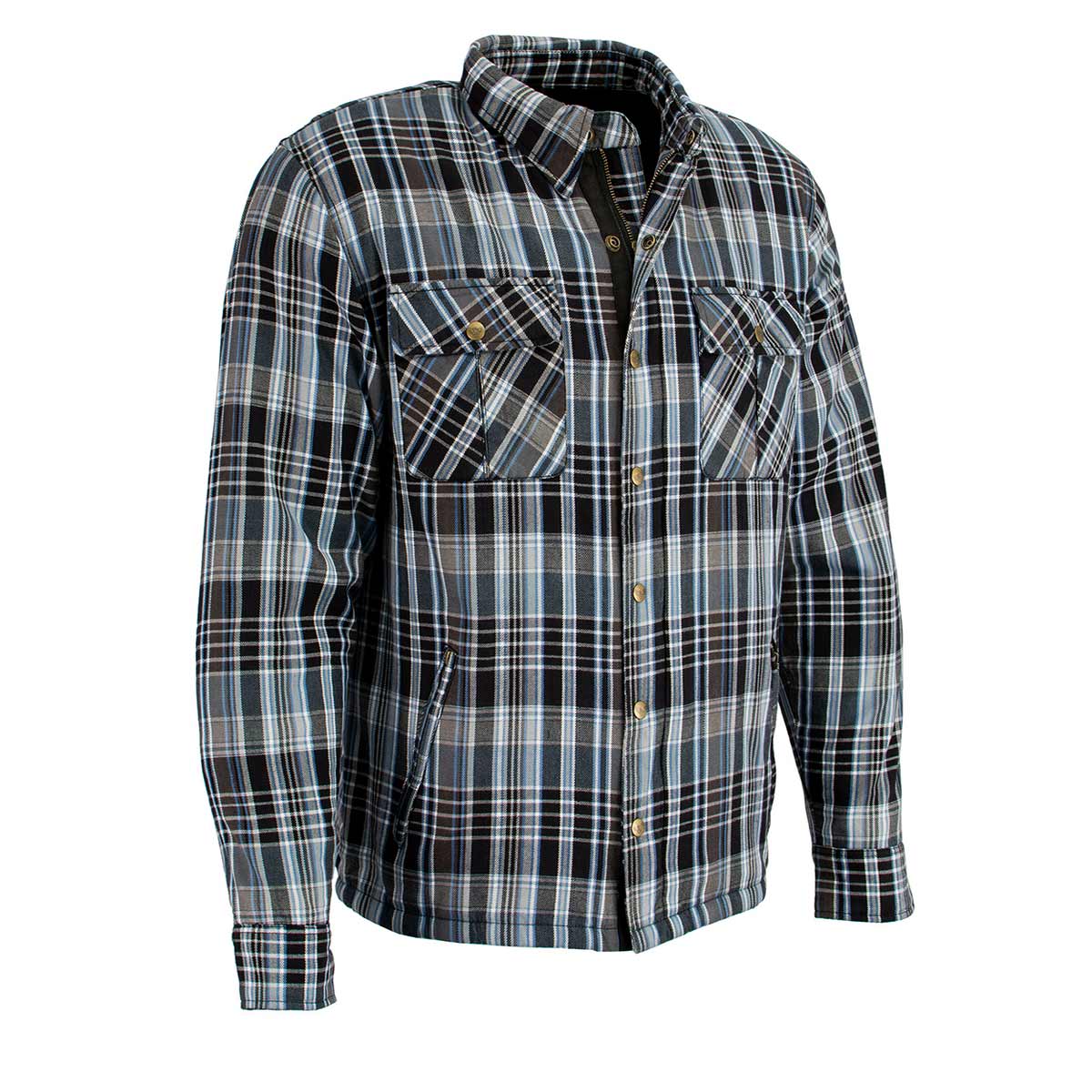 Milwaukee Leather MPM1636 Men’s Armored Riding Flannel – Full Aramid Fiber Lined, CE Shoulder/Elbow Armor