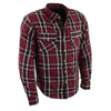 Milwaukee Leather MPM1640 Men's Plaid Flannel Biker Shirt with CE Approved Armor - Reinforced w/ Aramid Fiber