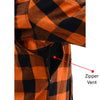 Milwaukee Leather Men’s Titans Orange & Black Plaid Hooded Riding Shirt w/ CE Armor & Aramid Fiber Panels - MPM1642