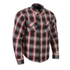 Milwaukee Leather MPM1653 Men's Plaid Flannel Biker Shirt with CE Approved Armor - Reinforced w/ Aramid Fibers