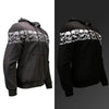 MMCC Men’s Bare Bones Hoodie – Reflective Skull Graphics Front & Back, Full Zip, 100 % Cotton, MPM1681