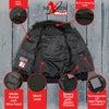 Nexgen Heat MPM1713SET12v Men's Black Heated Front Zipper Hoodie Jacket for Winter Outdoor Activities