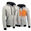 Nexgen Heat Men’s Silver Heated Hoodie Jacket – Winter Motorcycle Riding Gear for Cold Outdoors MPM1714SET