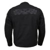 Milwaukee Leather MPM1730 Men's Black Padded Textile All Season Motorcycle Jacket w/ Reflective Skulls Artwork