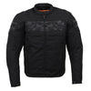 Milwaukee Leather MPM1730 Men's Black Padded Textile All Season Motorcycle Jacket w/ Reflective Skulls Artwork