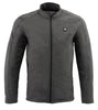 Nexgen Heat MPM1762SET Men’s Grey Soft Shell Heated Jacket - Standup Collar - for Winter Cold Weather Riding Outdoors