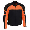 Milwaukee Leather Men's Black and Orange CE Armored All Season Textile Motorcycle Riding Jacket - MPM1791