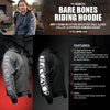 Milwaukee Leather Men's Bare Bones Charcoal Reflective Skull CE Armored Riding Hoodie, Shoulder and Elbow Armor - MPM1799