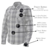 Nexgen Heat Women's NXL2601SET Bonnie Black/Grey Heated Flannel Shirt -for Winter Cold Weather Riding Outdoor Activities