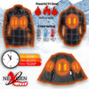 NexGen Heat Women’s NXL2602SET Bonnie Black/Grey Heated Flannel Sleeve Shirt for Outdoor Activities