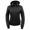 Nexgen Heat MPL2761SET Women's Black 'Heated' Soft Shell Racing Style Heated Jacket for Hiking Riding