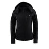 Nexgen Heat NXL2767SET Women's Black Ruffled Heated Soft Shell Jacket with Detachable - for Winter Cold Weather Riding Outdoors