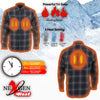NexGen Heat Men's NXM1602SET Riffraff Black/Grey/Red Heated Flannel Sleeve Shirt for Outdoor Activities